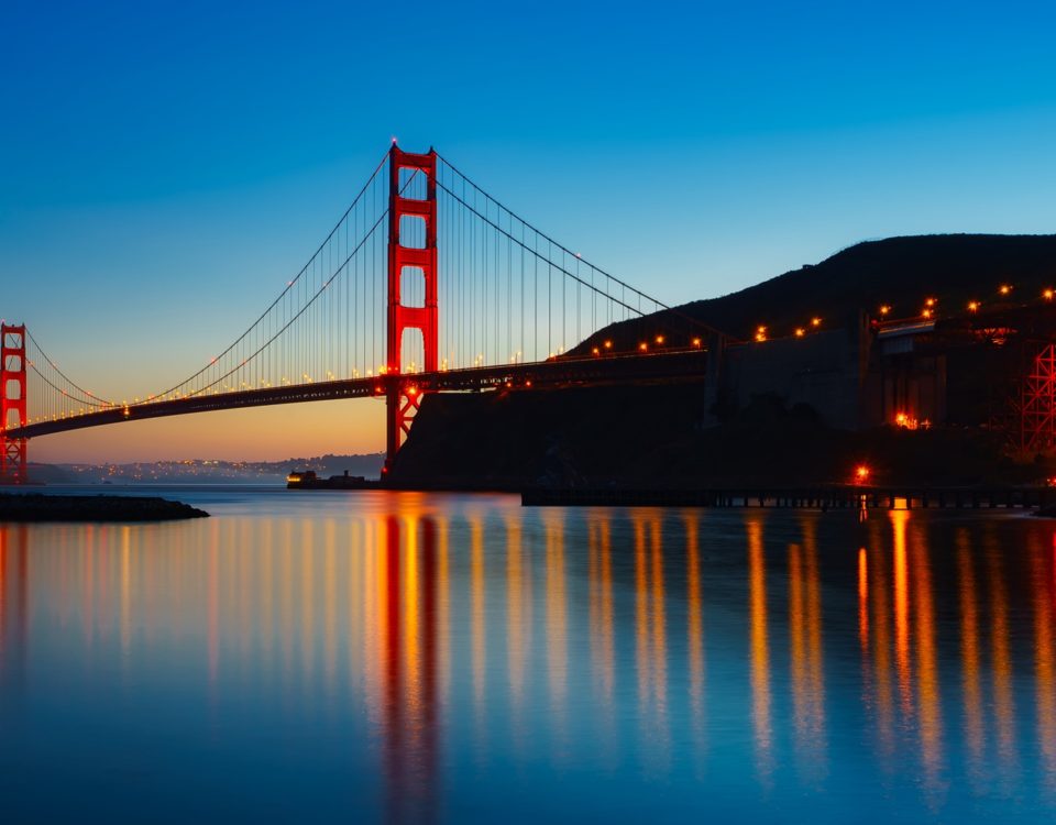 le célèbre pont de San-Francisco en Californie aux Etats-Unis